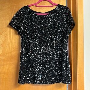 Adrianna Papell Black Embellished Top